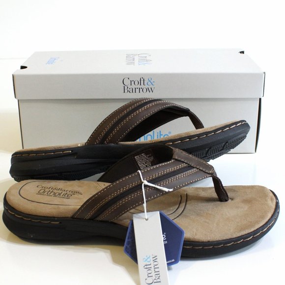 Croft Barrow Mens Brown Sandals Size 1 